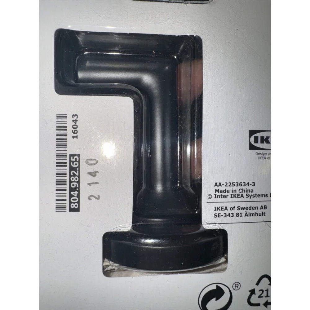 Ikea Finningen Black Robe Hook Bathroom Towel Coat Rack Minimalist Hanger New